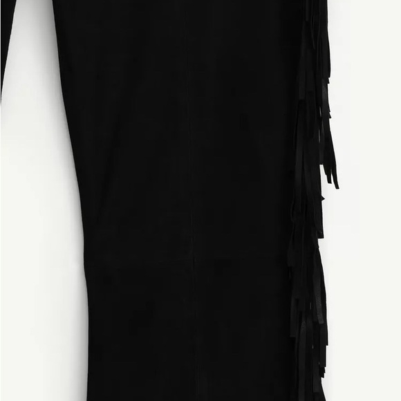 NWT ZARA LIMITED EDITION 100% SUEDE FRINGE PANTS - Picture 7 of 8